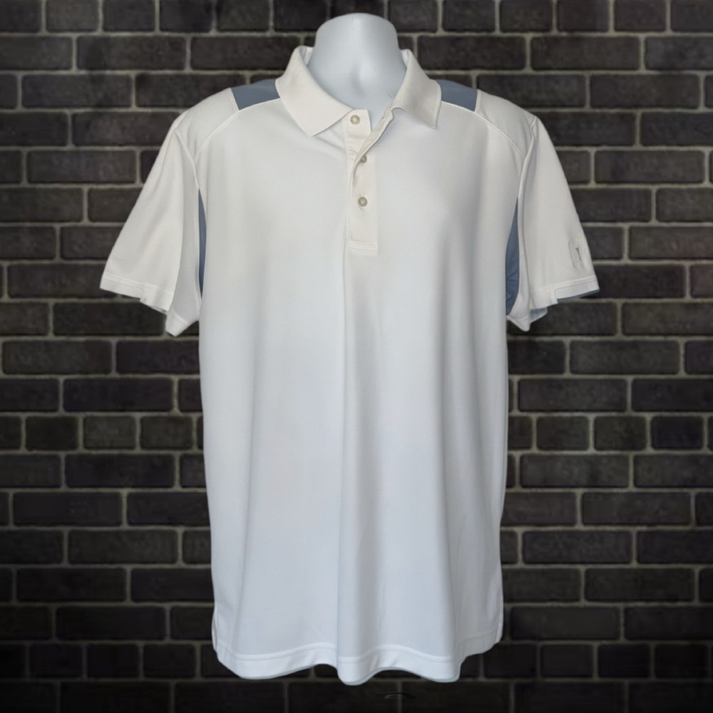 PGA TOUR White & Blue Golf Polo Shirt XL